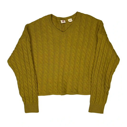 Levis V-Neck Jumper - Medium Yellow Knitted