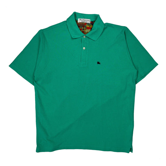 Burberry Polo Shirt - Large Green Cotton