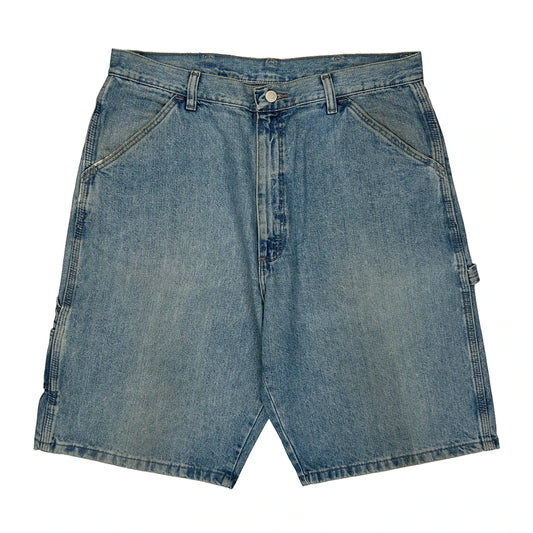 Wrangler Double Knee Denim Shorts - 34W 10L Light Wash Denim