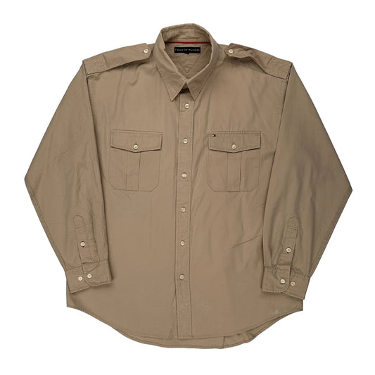 Tommy Hilfiger Shirt - Large Beige Cotton