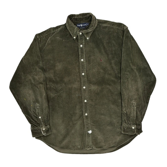 Ralph Lauren Cord Shirt - XL Green Cotton