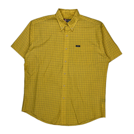 Chaps Ralph Lauren Checked Short Sleeve Shirt - Large Yellow Cotton