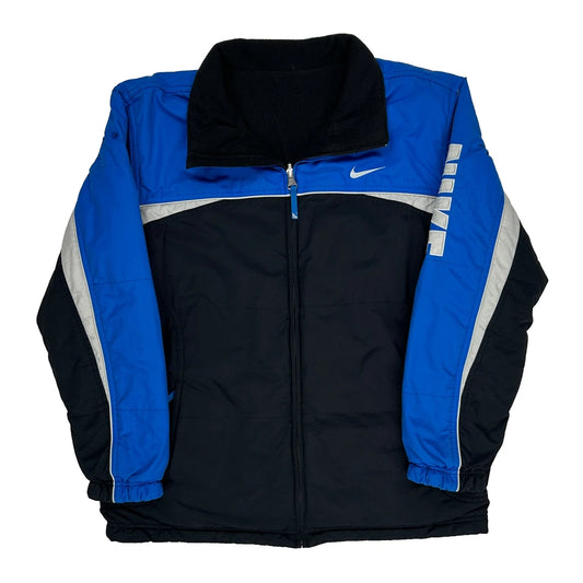Y2K Nike Spellout Track Jacket - XL Blue Nylon