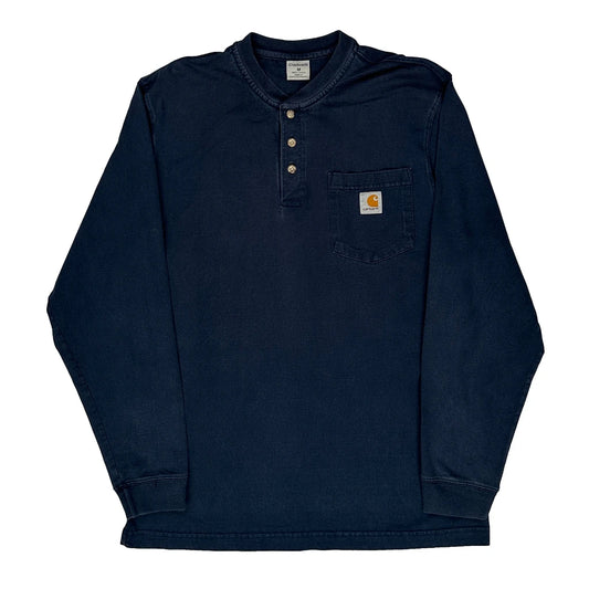 Carhartt Long Sleeve T-Shirt - Medium Navy Cotton