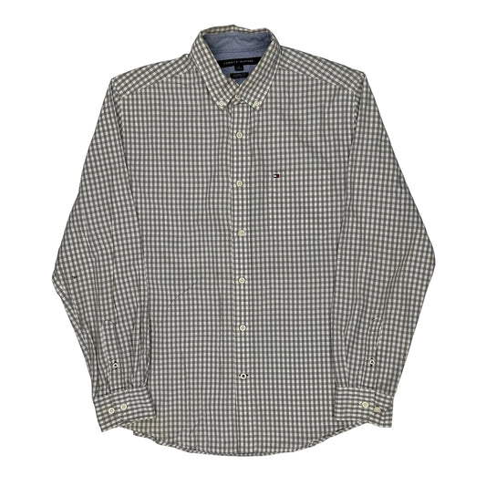 Tommy Hilfiger Checked Shirt - Medium Grey Cotton