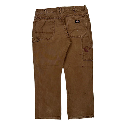 Dickies Carpenter Trousers - 38W 30L Brown Cotton