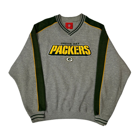 Vintage Green Bay Packers Nfl Football Sweatshirt - XL Grey Cotton