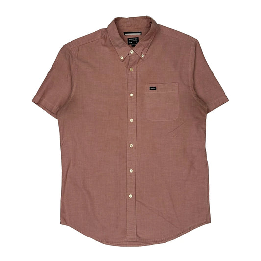 Rvca Slim Short Sleeve Shirt - Medium Pink Cotton