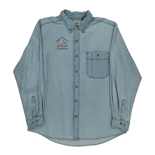 Wrangler Denim Shirt - XL Light Wash Cotton