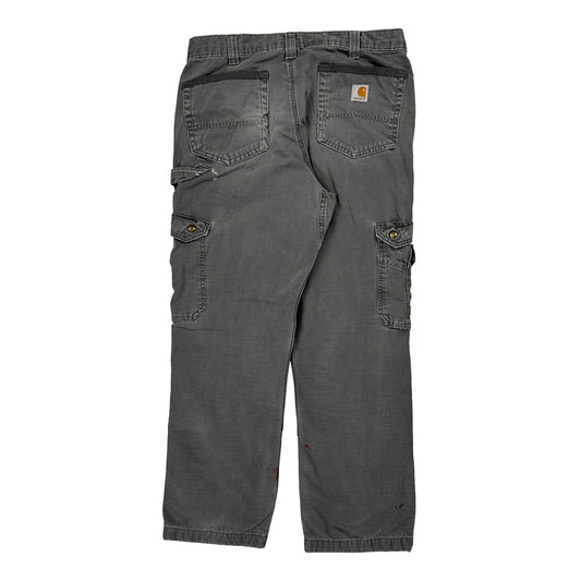 Carhartt Thrashed Cargo Trousers - 31W 29L Grey Cotton