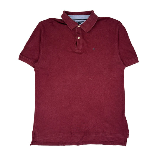 Vintage Tommy Hilfiger Polo Shirt - XL Burgundy Cotton
