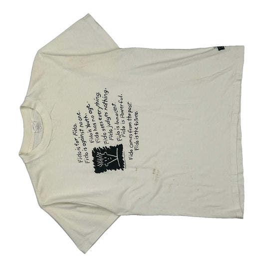 Fido Unbranded Single Stitch T-Shirt - Large White Cotton