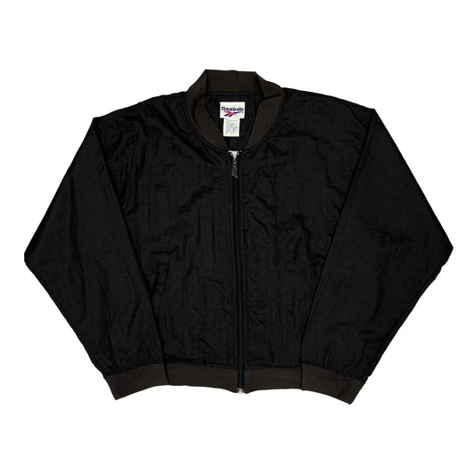 Reebok Bomber Jacket - Large Black Nylon
