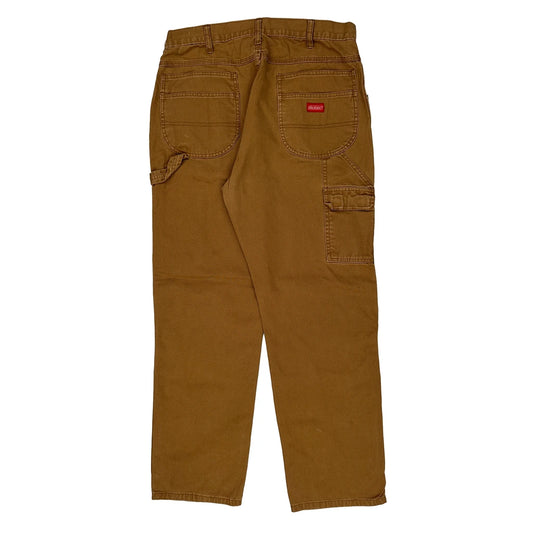 Dickies Double Knee Carpenter Trousers - 32W 31L Brown Cotton
