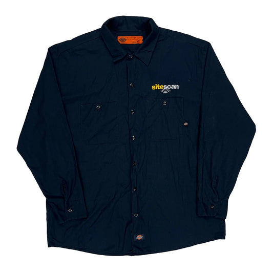 Vintage Dickies Shirt - XL Navy Polyester