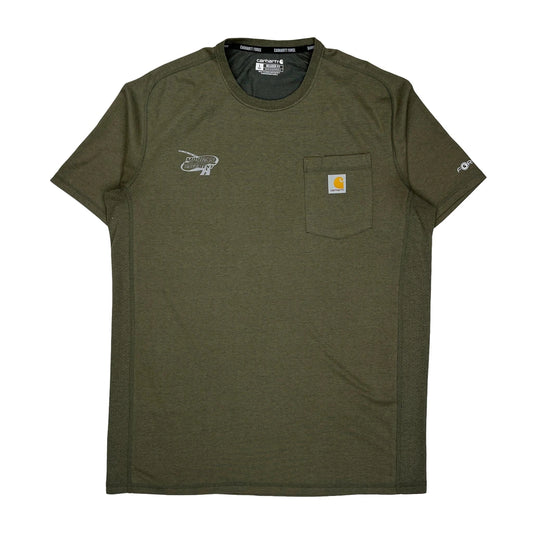 Carhartt Tall T-Shirt - Large Green Polyester