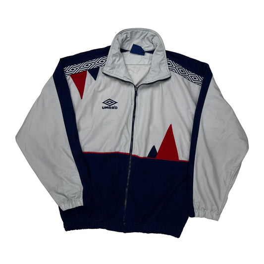 Umbro Graphic Track Jacket - Small Red Polyester