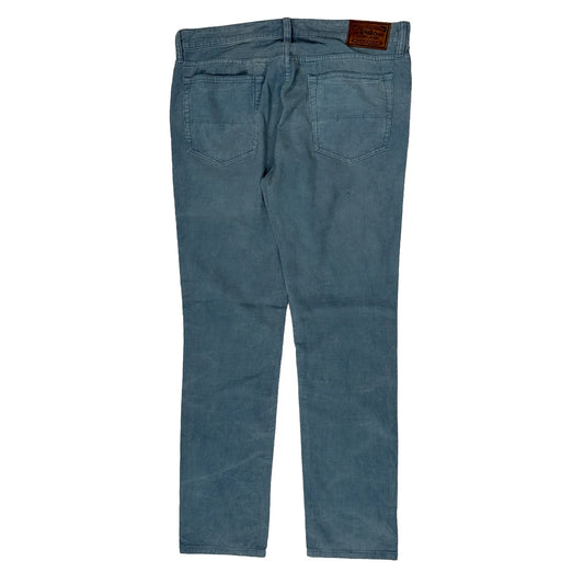 Vintage Polo By Ralph Lauren Cord Trousers - 36W 32L Blue Corduroy
