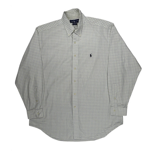 Vintage Ralph Lauren Checked Shirt - Large White Cotton
