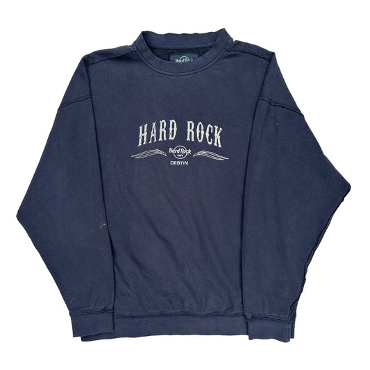 Destin Hard Rock Cafe Graphic Sweatshirt - XL Navy Cotton Blend
