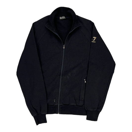 Ea7 Zip Up - Medium Black Cotton Blend