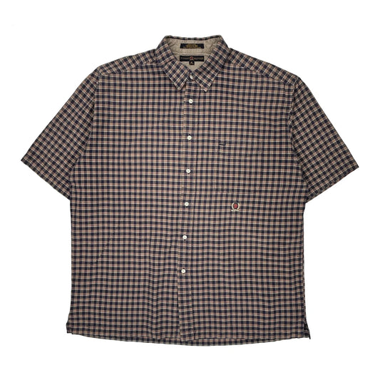 Tommy Hilfiger Checked Short Sleeve Shirt - XL Blue Cotton