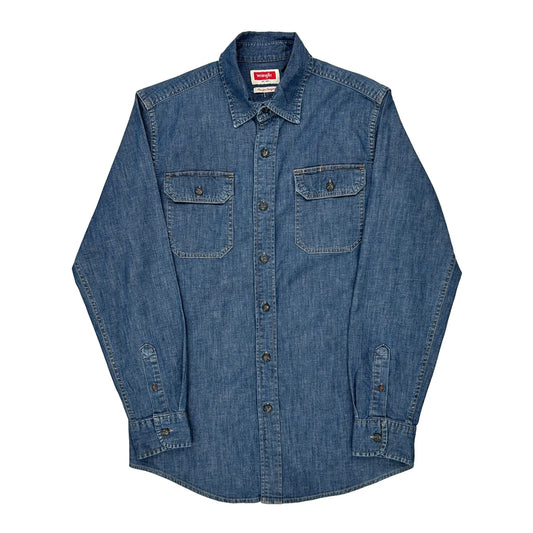 Wrangler Denim Shirt - Small Blue Cotton