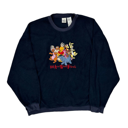 100 Acre Wood Friends Disney Sweatshirt - XL Navy Polyester