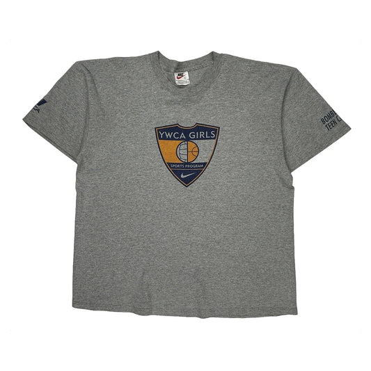 Vintage Ywca Girls Sports Program Nike Graphic T-Shirt - Large Gray Cotton