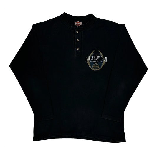 Cycle-Craft Co. Harley Davidson Graphic Long Sleeve T-Shirt - Medium Black Cotton