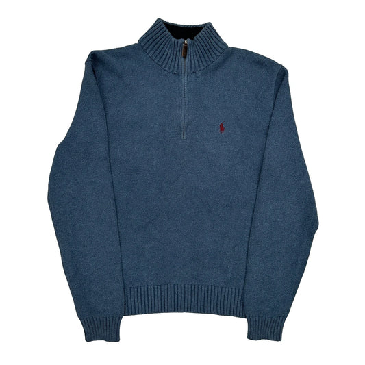 Polo By Ralph Lauren 1/4 Zip - Medium Blue Cotton