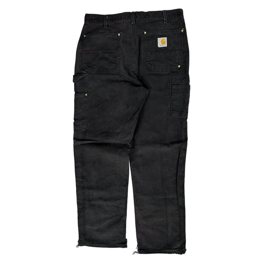Carhartt Double Knee Carpenter Trousers - 34W 32L Black Cotton