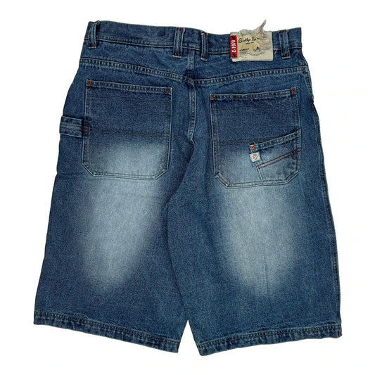 Brooklyn Xpress Baggy Denim Shorts - 34W 11L Blue Cotton