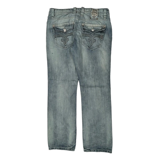 Rock Revival Jeans - 36W 34L Light Wash Cotton
