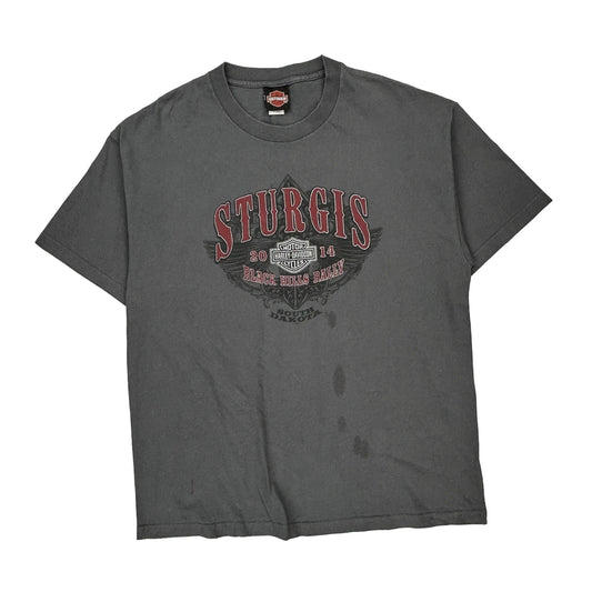 Sturgis Black Hills Rally Harley Davidson Graphic T-Shirt - XL Grey Cotton