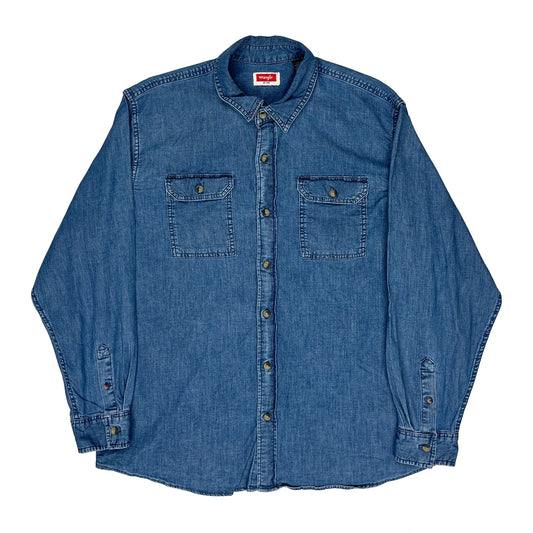 Vintage Wrangler Denim Shirt - XL Blue Denim
