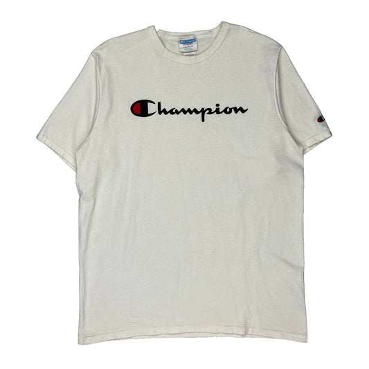 Champion Graphic T-Shirt - XL White Cotton