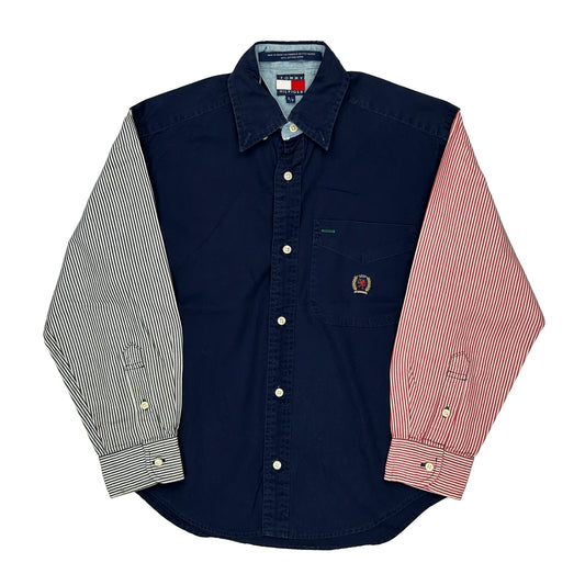 Tommy Hilfiger Striped Shirt - Small Black & White Cotton