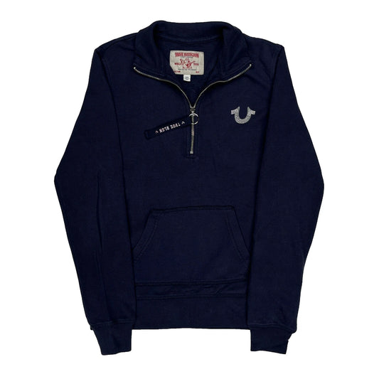 True Religion 1/4 Zip - Medium Navy Cotton