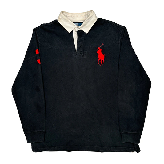 Big Pony Polo By Ralph Lauren Rugby Shirt - XL Black Cotton