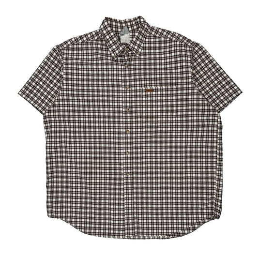 Carhartt Checked Short Sleeve Shirt - Medium Brown Cotton