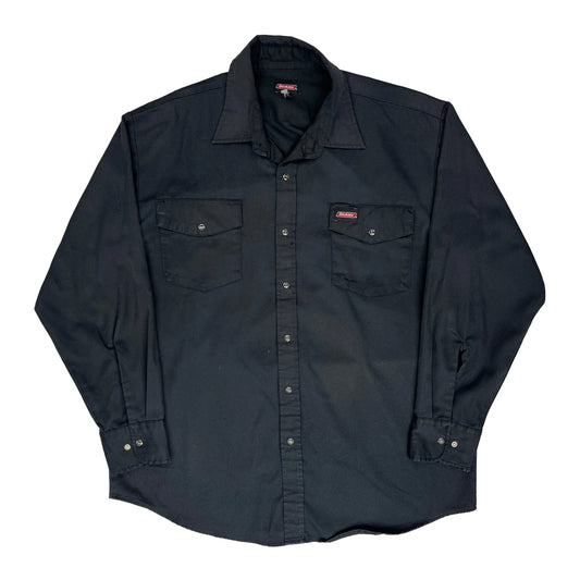 Vintage Dickies Shirt - Large Black Polyester Blend