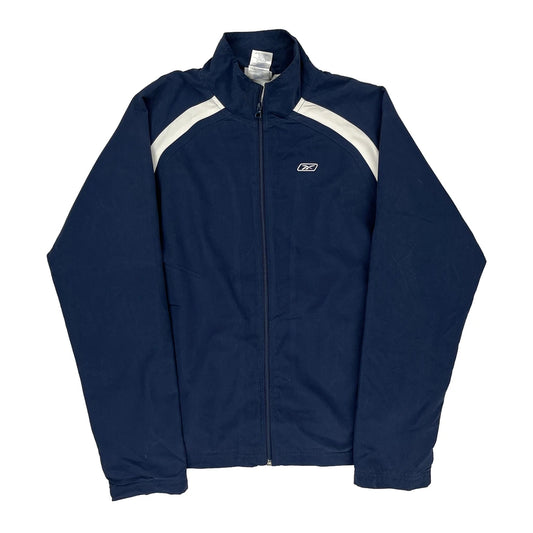 Reebok Track Jacket - Large Blue Polyester