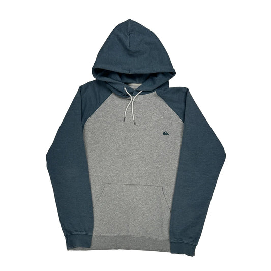 Vintage Quiksilver Raglan Hoodie - XL Grey Cotton
