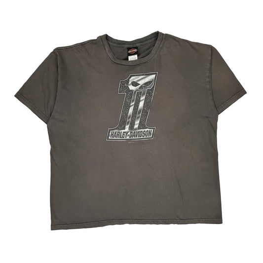 Canada Harley Davidson Graphic T-Shirt - 2XL Grey Cotton