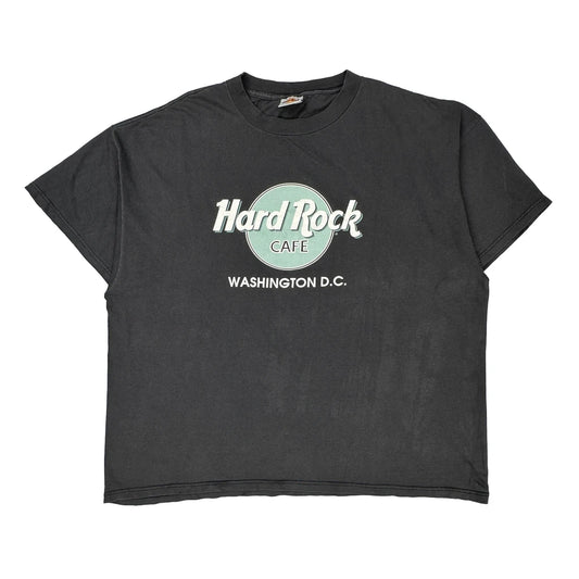 Washington D.C. Hard Rock Cafe Graphic T-Shirt - 2XL Black Cotton