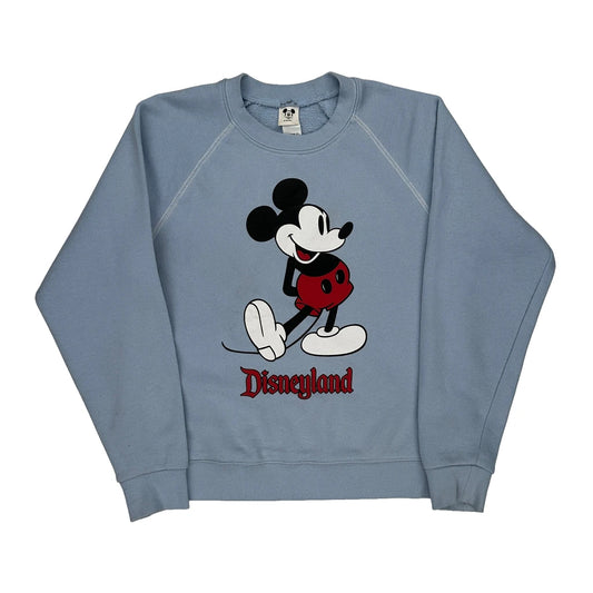 Mickey Mouse Disney Graphic Sweatshirt - Large Blue Cotton