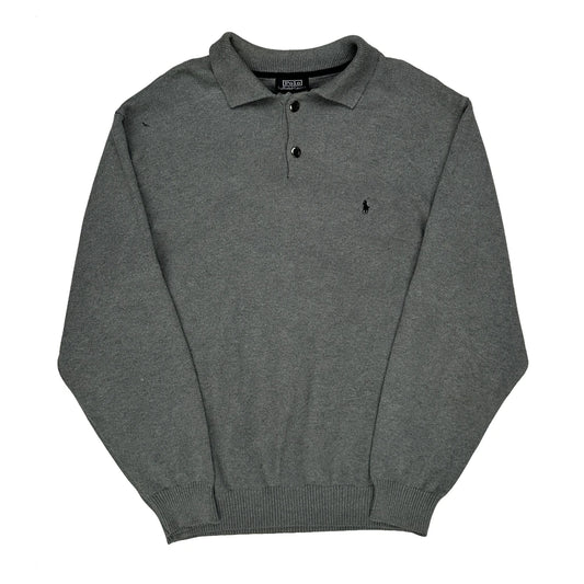 Vintage Polo By Ralph Lauren Jumper - Medium Grey Cotton