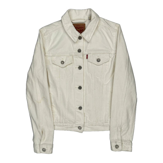 Levis Denim Jacket - Medium White Cotton