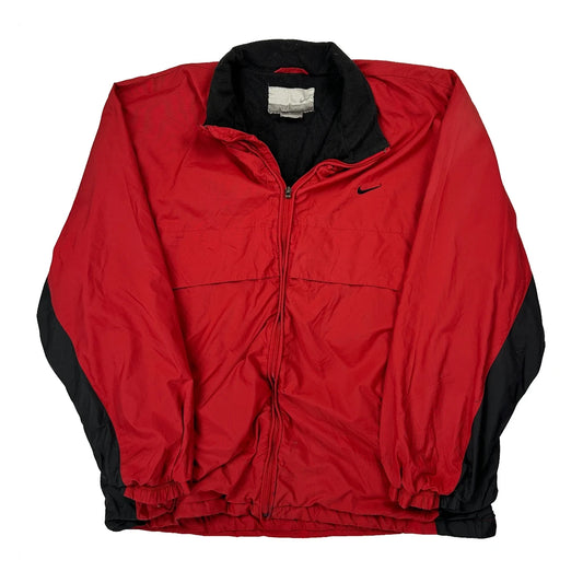 Nike Windbreaker - Large Red Polyester